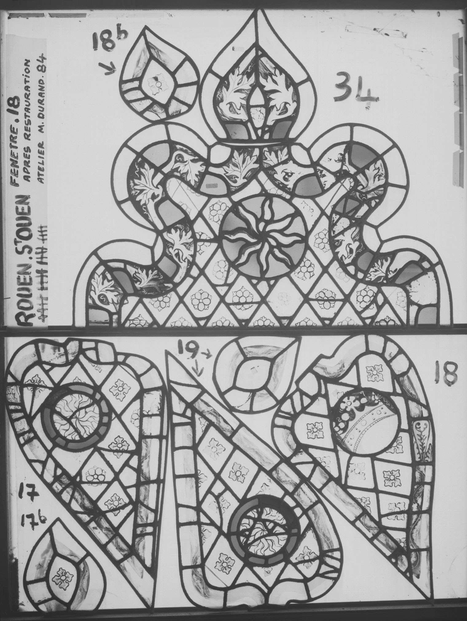 Fenêtre 18 ; Panneaux 17 - 17b - 18 - 18b - 19 - 34