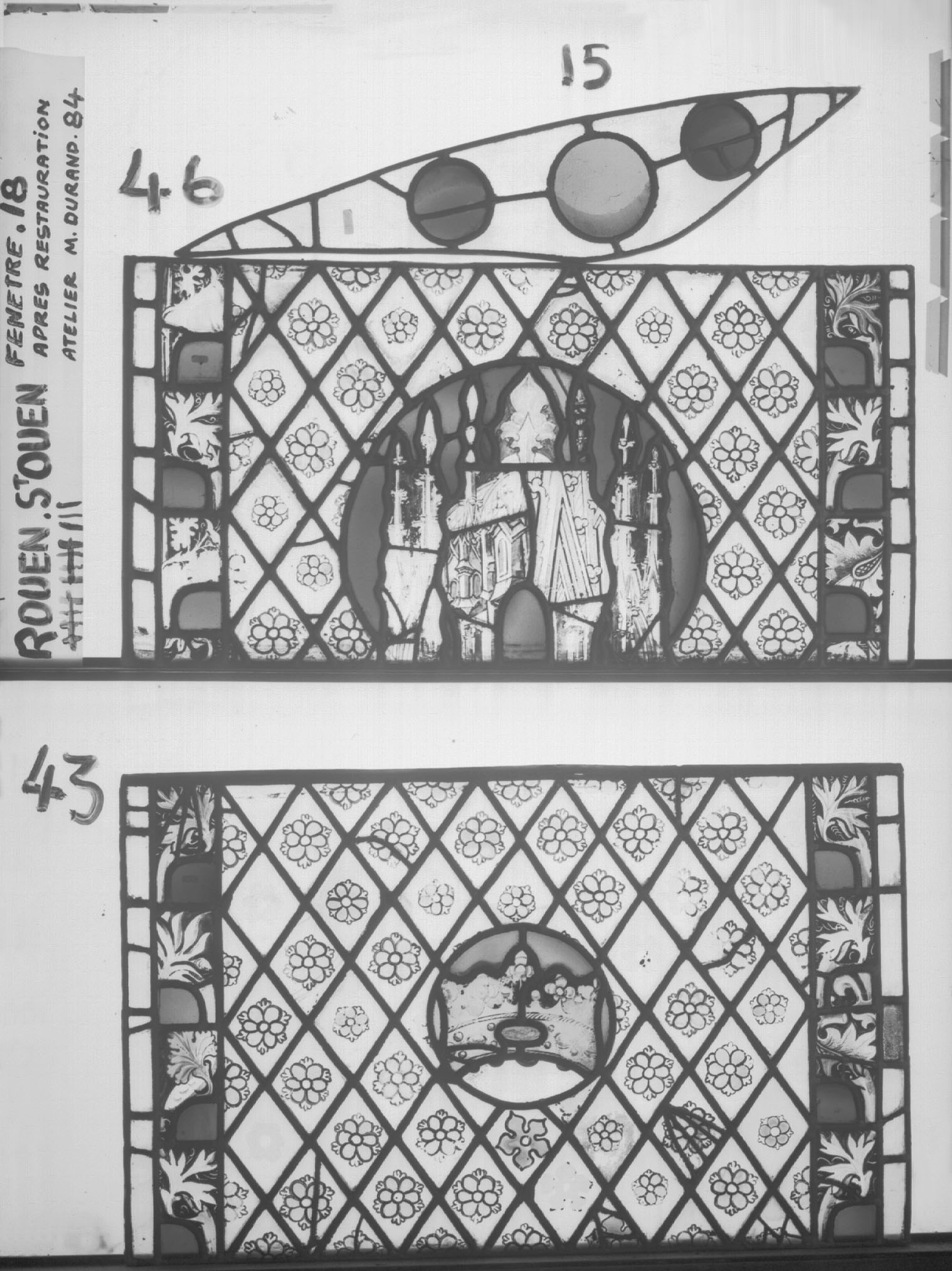 Fenêtre 18 ; Panneaux 15 - 43 - 46