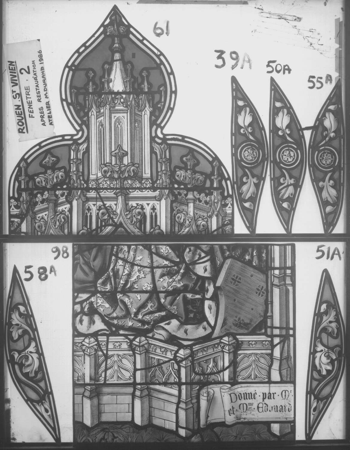 Fenêtre 2 ; Panneaux 61 - 39A - 50A - 55A - 58A - 98 - 51A