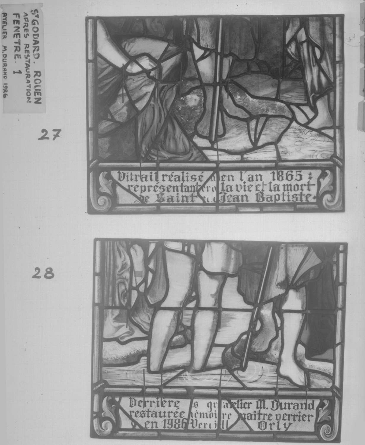 Fenêtre 1 ; Panneaux 27 – 28 (Vie de saint Jean-Baptiste)