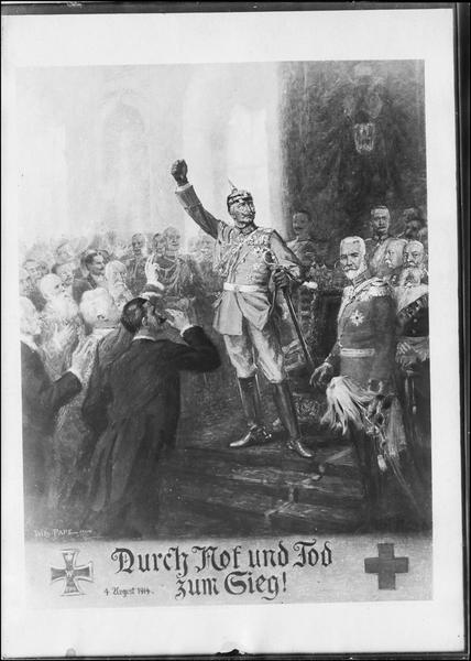 Affiche allemande de propagande du 4 août 1914