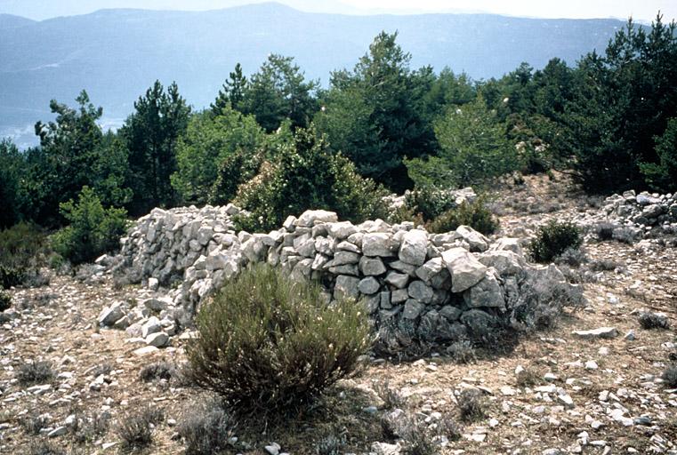 Enceinte : en pierres sèches de type pastoral