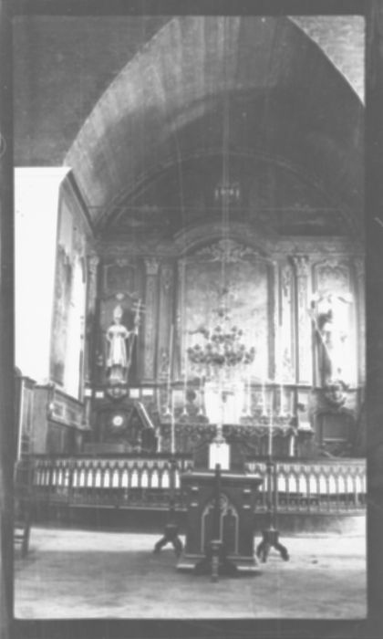 maître-autel, retable, tableau : laissez venir à moi les petits enfants, statues : saint Loup, saint Gilles
