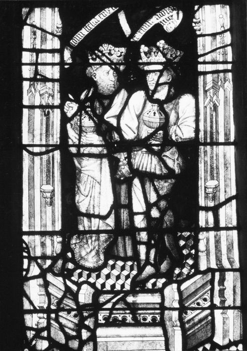 verrière : scènes de la vie de la Vierge et du Christ, détail