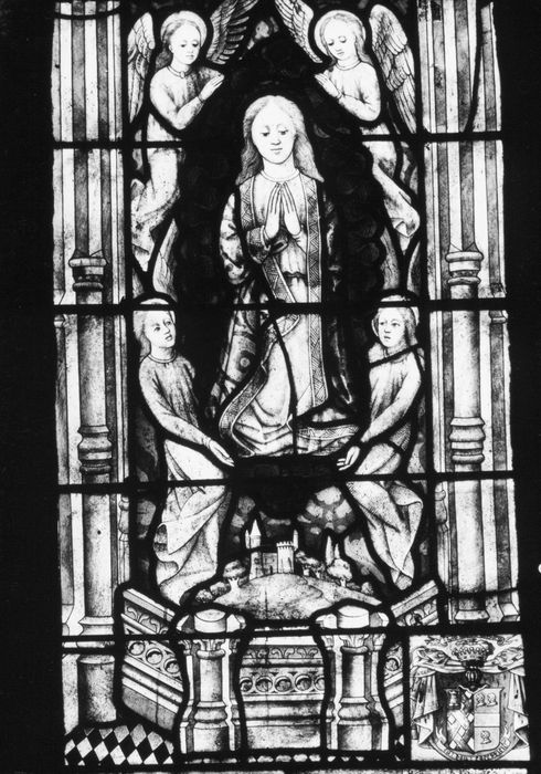 verrière : scènes de la vie de la Vierge et du Christ, détail
