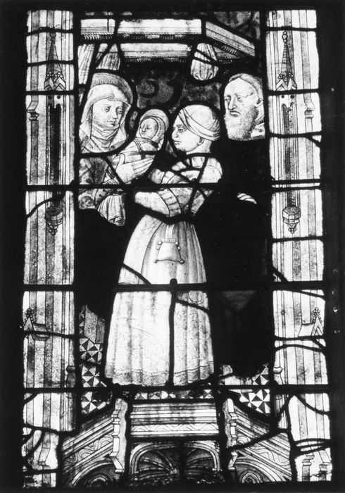 verrière : scènes de la vie de la Vierge et du Christ, détail