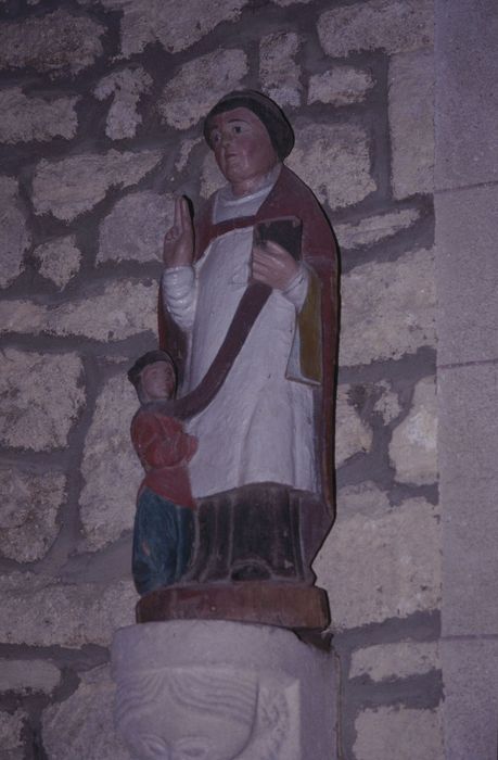 groupe sculpté : saint Mathurin exorcisant une jeune fille
