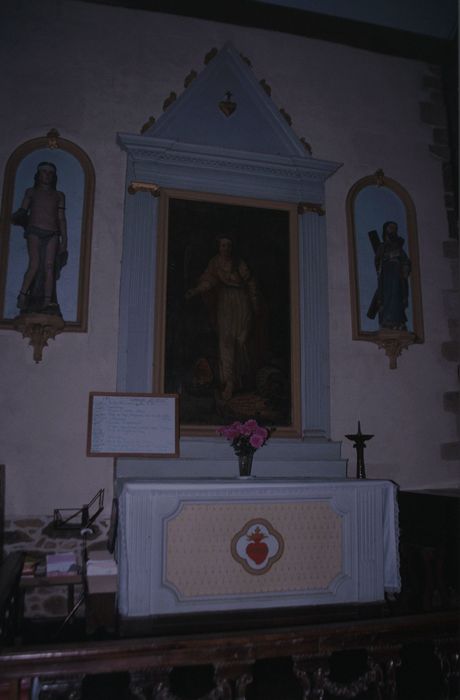 retable latéral nord, statues : Saint Sébastien, Saint André, tableau : Sainte Marguerite