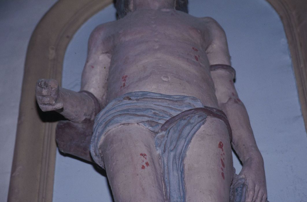 statue : saint Sébastien, détail