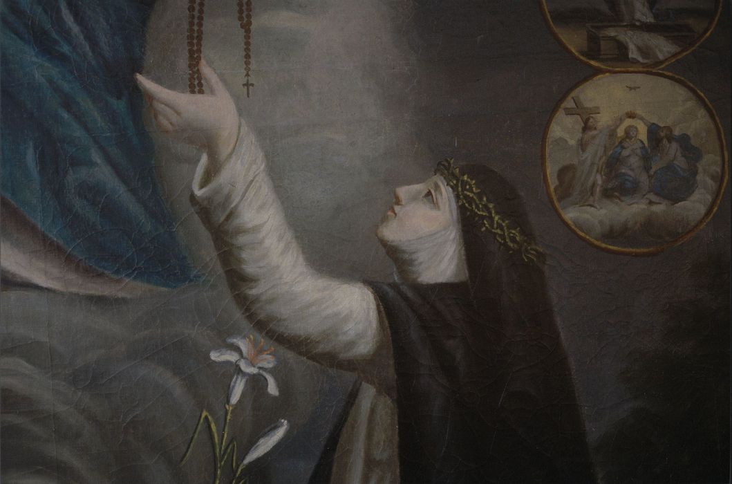 tableau : Donation du Rosaire, détail