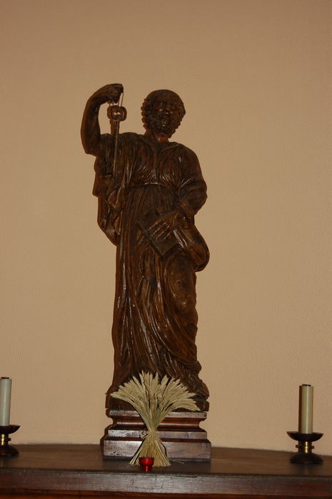 Statue : Saint Pierre - © Ministère de la Culture (France), Archives départementales des Côtes-d’Armor, Conservation des antiquités et des objets d’art – Tous droits réservés