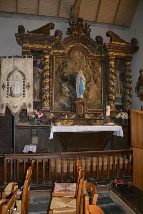 retable latéral sud, tableau : Remise du rosaire