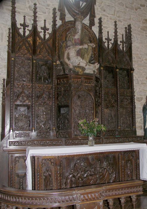retable, groupe sculpté : Vierge de pitié