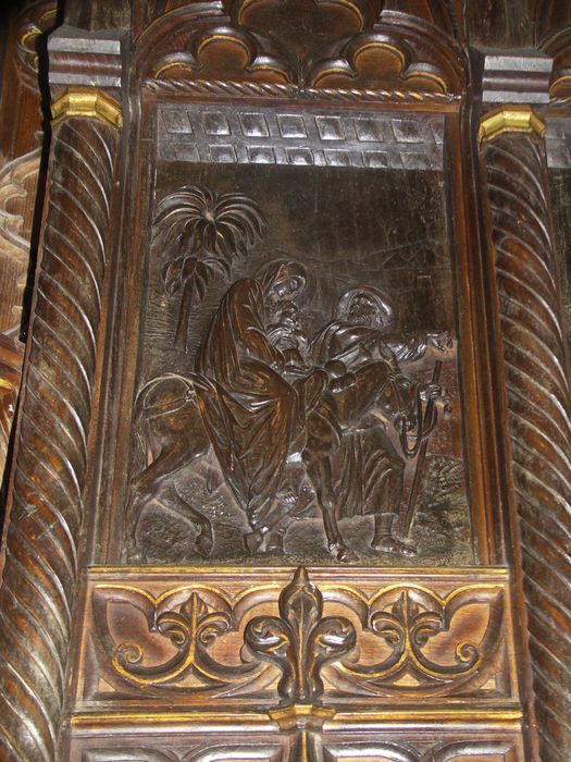 retable, détail d'un panneau : Fuite en Egypte (la)