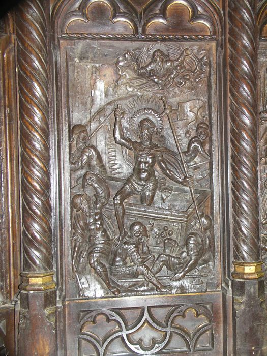 retable, détail d'un panneau : Résurrection (la)