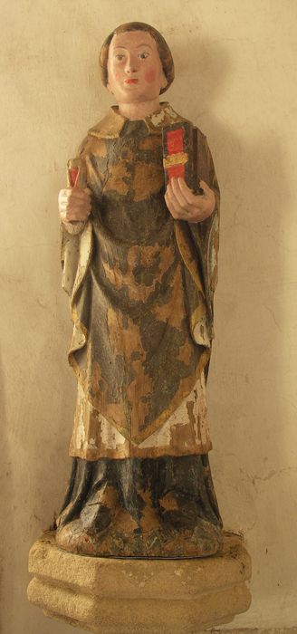 statue : Saint Tugen - © Ministère de la Culture (France), Archives départementales des Côtes-d’Armor, Conservation des antiquités et des objets d’art – Tous droits réservés 