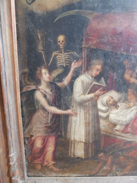 tableau : La Bonne Mort, vue partielle - © Ministère de la Culture (France), Archives départementales des Côtes-d’Armor, Conservation des antiquités et des objets d’art – Tous droits réservés 