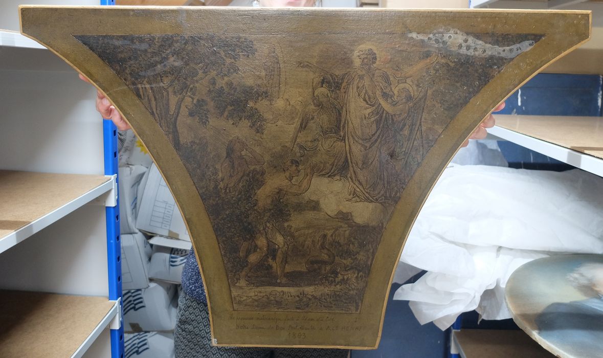 tableaux : Promesse messianique faite à Adam et Eve - © Ministère de la Culture (France), Archives départementales des Côtes-d’Armor, Conservation des antiquités et des objets d’art – Tous droits réservés