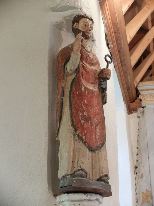 statue : Saint Pierre - © Ministère de la Culture (France), Archives départementales des Côtes-d’Armor, Conservation des antiquités et des objets d’art – Tous droits réservés