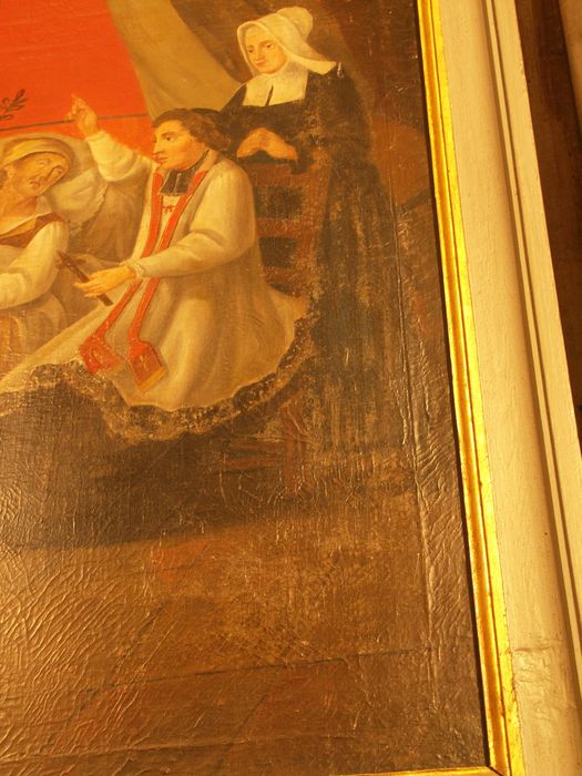 tableau : Soeurs de charité au chevet d'un mourant, détail
