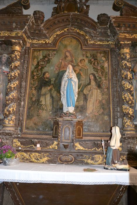 retable latéral sud, tableau : Remise du rosaire