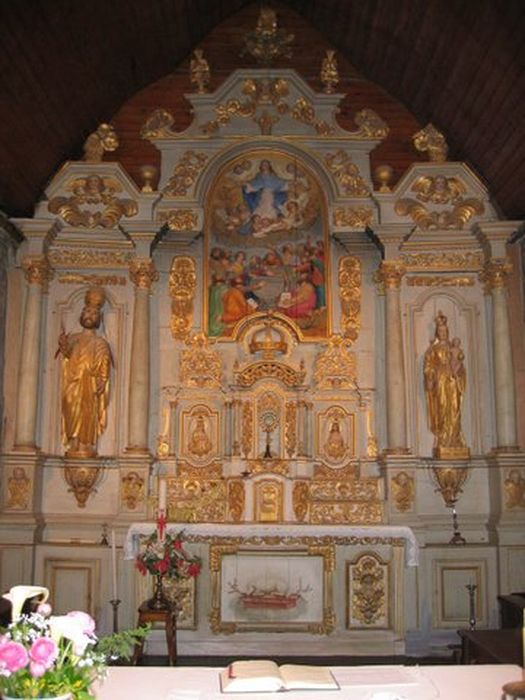 maître-autel, retable, bas-relief : Assomption de la Vierge
