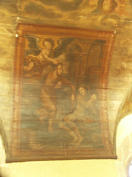 voûte lambrissée de la nef, détail
