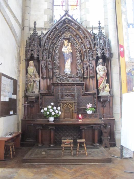 retable, statue : Vierge à l'Enfant dite Notre-Dame de Bonne Nouvelle