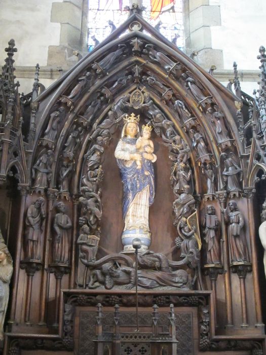retable, statue : Vierge à l'Enfant dite Notre-Dame de Bonne Nouvelle