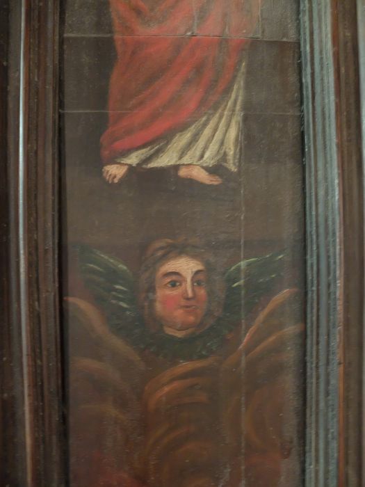 peinture (panneau peint) : Christ enseignant (?), détail
