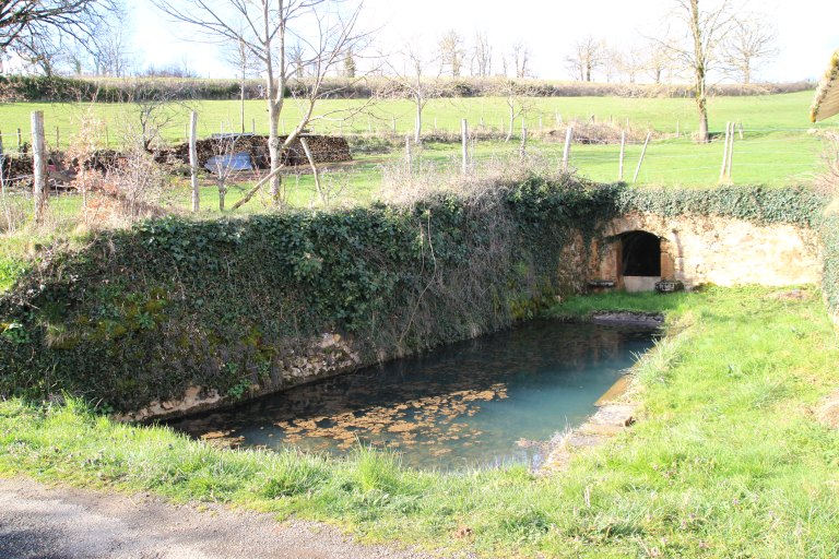 Vue d'ensemble du lavoir de Viarens.