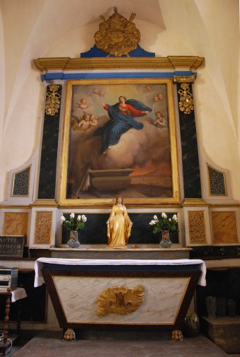 Autel, retable et tableau : l'Assomption de la Vierge