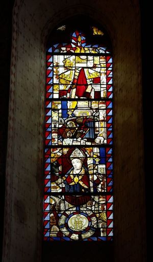 Baie 9 : saint Blaise et fragments de personnages.