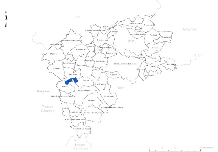 Carte de situation de la commune.
