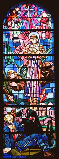 Verrière figurée : Maria Jhesus