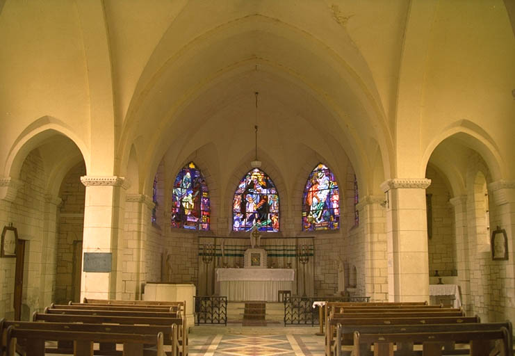 Ensemble de cinq verrières : Vie de sainte Benoîte