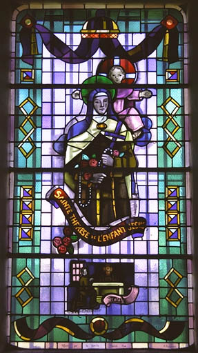 Verrière figurée : sainte Thérèse de l'Enfant Jésus