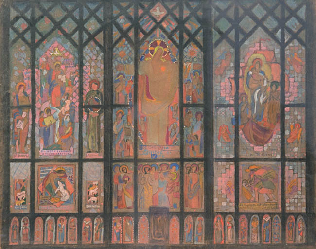 Dessin (projet de vitrail) : Christ missionnaire