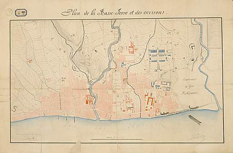 Plan de la ville de Basse-Terre et de ses environs
