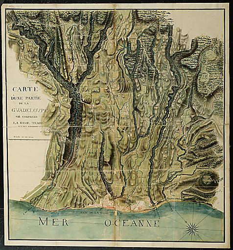 Carte d'une partie de la Guadeloupe de Basse-Terre qui comprend la Basse-Terre