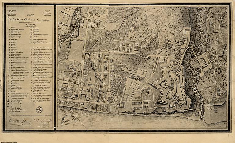 Plan du fort Saint-Charles et des envorons en 1818