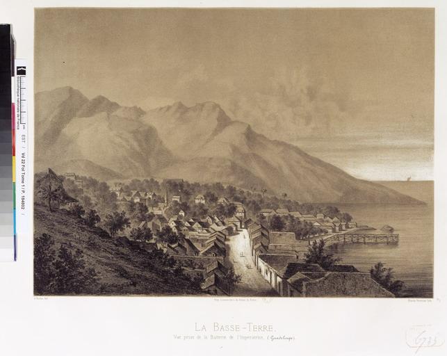 Gravure : vue du quartier du Bas-du-Bourg, prise depuis la batterie de l'Impératrice dite aussi Royale