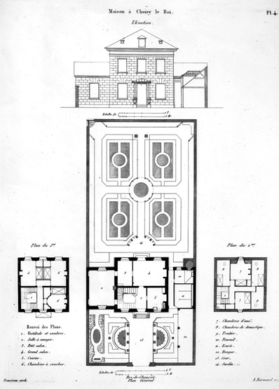 Plans, coupe et élévation.