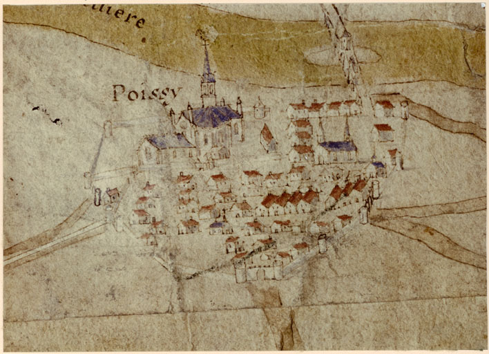 Carte de Saint-Germain-en-Laye et de sa forêt, détail de la ville de Poissy.