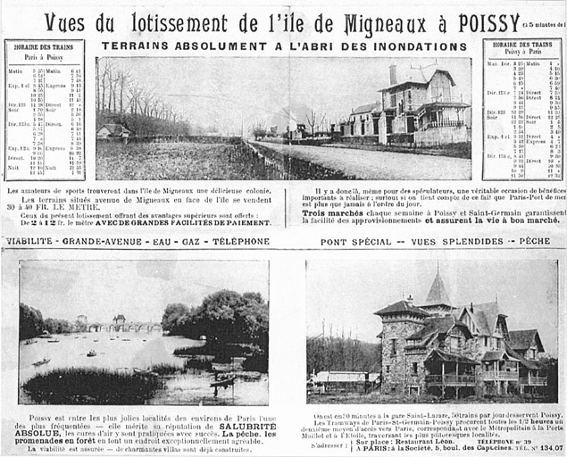 Vue du lotissement, peu après sa création, en 1903.