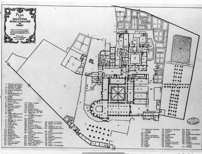 Plan du prieuré dressé par Pierre-François Cassier.