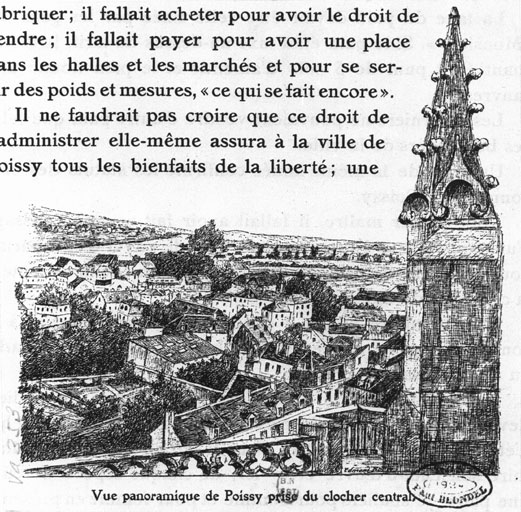 Vue panoramique de la ville depuis le clocher central de l'église Notre-Dame.