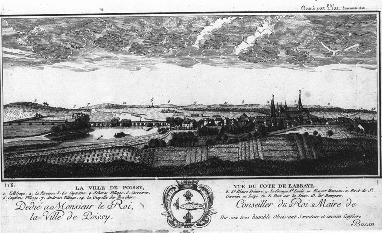 Vue cavalière de la ville.