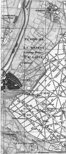 Plan de Poissy et de la plaine de la Grange Saint-Louis.