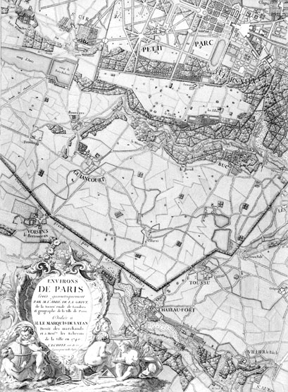 carte de Delagrive, feuille 5, 1740 (détail)